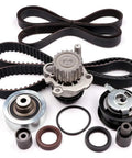 Premium Timing Belt Kit And Water Pump For VW Beetle Golf Jetta 1998 2004 Models 1.9L L4 SOHC Engine Replace Gearing System Smooth Run Do Not Break Down Uses Oem 038109244M Or 038109119M Good For Diy Mechanic Work Ready To Install Now, timing belt, water pump and pulleys