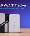 T1000A GPS Tracker With Temperature Light Motion Sensors LoRaWAN Bluetooth And WiFi Panic Button And Buzzer GNSS Indoor Outdoor Positioning Card Size 6.5mm IP65 Waterproof Real Time Tracking with packaging on table
