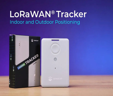 T1000A GPS Tracker With Temperature Light Motion Sensors LoRaWAN Bluetooth And WiFi Panic Button And Buzzer GNSS Indoor Outdoor Positioning Card Size 6.5mm IP65 Waterproof Real Time Tracking with packaging on table