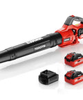 Power Packed Cordless 20V Leaf Blower With 700 CFM And 200 MPH, Heavy Duty Electric Blower With Dual 4.0Ah Batteries And Fast Charger