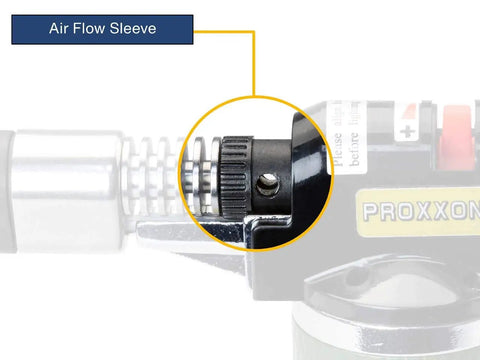 Close-up of air flow sleeve on Microflam Burner MFB/E With Piezo Ignition And Adjustable Gas And Air Controls For Precision Flames Up To 2372F