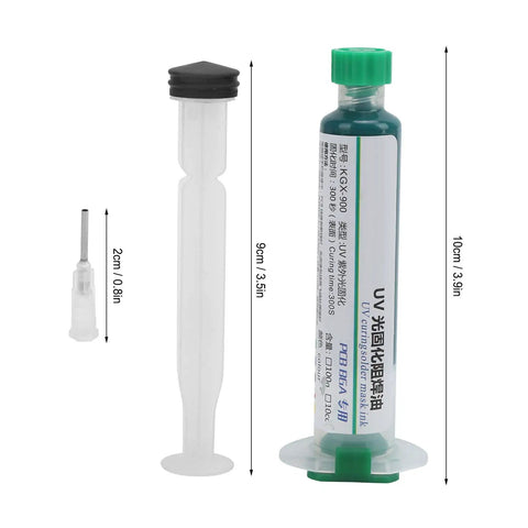 Liquid Solder Paste For Electronics, Solder Mask Ink Flux Paste With UV Light Curing, Needle and Pusher for PCB Repair