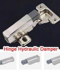 Soft Close Damper Hinges for Kitchen Cabinets and Drawers, stainless steel hinge with hydraulic damper, close-up view
