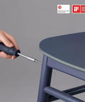 Adjusting chair screw using 16 Piece Home Tool Kit With Storage Box Essential Hand Tools Set Including Screwdriver Wrench Hammer Tape Measure Pliers Great For Home Garage Office Dorm Repairs And DIY Projects