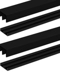 Two Sets Of Four Foot Plastic Sliding Door Track Hardware For One Half Inch Panel Doors Black Includes Upper And Lower Tracks Easy Quick Installation For Cabinet Closet And Glass Sliding Doors