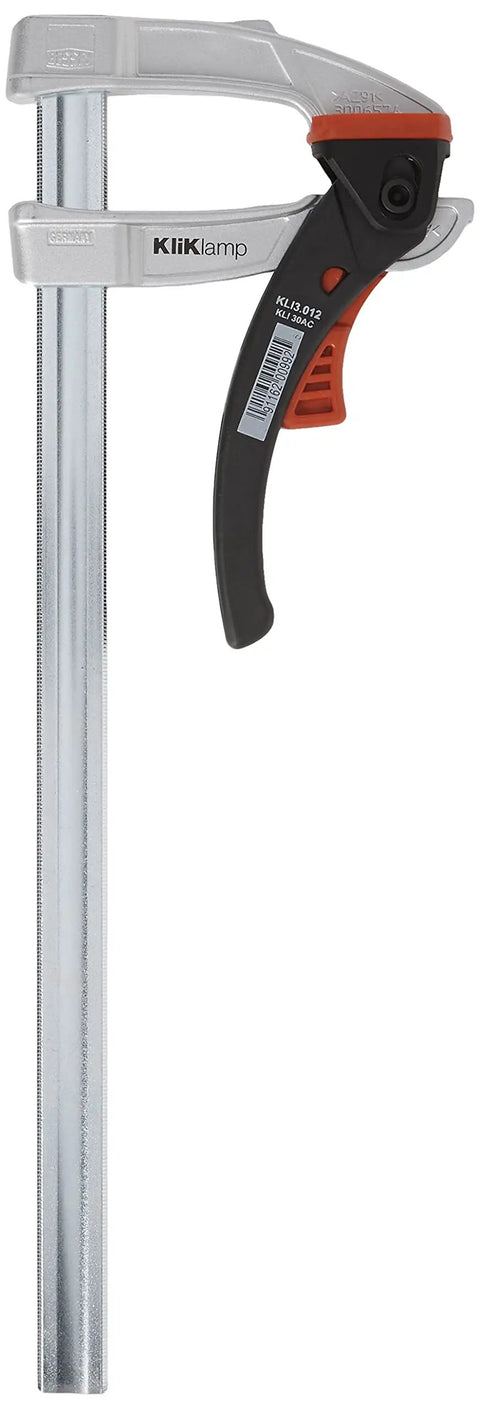 KliKlamp 12 Inch Quick Action Ratchet Lever Clamp Pro Grade For Woodworking Carpentry And Cabinetry, magnesium jaws