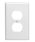 Midway 1-Gang Duplex Wallplate For Receptacle 80503-W White Thermoset Device Mount Taller And Wider With Smooth Face