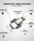 Heavy Duty 304 Stainless Steel Toggle Latch With Double Spring Draw Catch For Toolboxes Cabinets And Cases Built Tough For Secure Vibration Resistant Performance Easy Install 1 Pack
