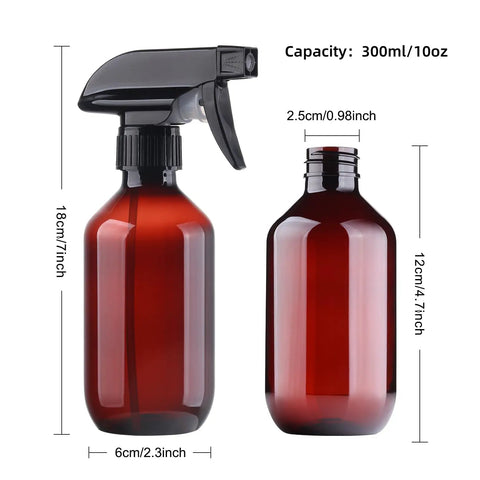 Two Pack 10 Oz Water Spray Bottles BPA Free Refillable With Fine Mist Adjustable Nozzle For Hair Cooking Cleaning Plant Care