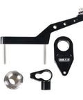 Kawasaki Ninja ZX-6R CNC Stabilizer Damper Beefed-Up Complete Steering Mounting Bracket, black aluminum parts for ZX636R 2023-2025.