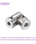 Three Pack 3.17mm to 4mm Rotatable Universal Shaft U Joint Coupler for Motors, 3D Printers, and CNC Machines Easy DIY Hex Shaft Connector for Robotics and DIY Projects, nickel-coated iron RC model use