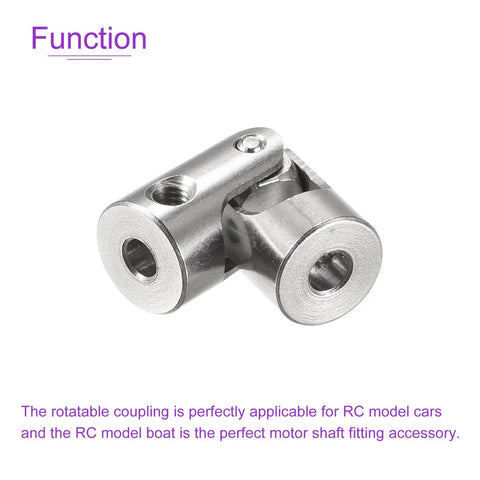 Three Pack 3.17mm to 4mm Rotatable Universal Shaft U Joint Coupler for Motors, 3D Printers, and CNC Machines Easy DIY Hex Shaft Connector for Robotics and DIY Projects, nickel-coated iron RC model use