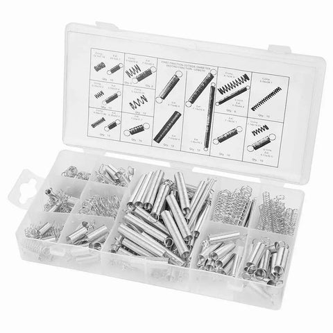 Vistreck 200pcs Heavy Duty Carbon Steel Compression And Extension Springs Assortment Kit In 20 Sizes With Organizer Box For Toys Crafts And Home Appliances Fix It Fast. open organizer box with assorted springs