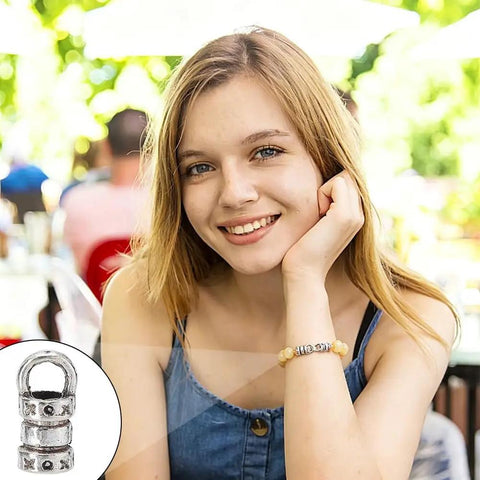 Rock Your Custom Jewelry With This Ultimate 270 Piece Silver Alloy Crafting Kit Featuring 9 Styles Cord End Caps Lobster Clasps Jump Rings And Crimp Beads For Stunning Bracelet Necklace Paracord DIY Creations That Go Viral Anywhere., silver cord end cap shown on bracelet image