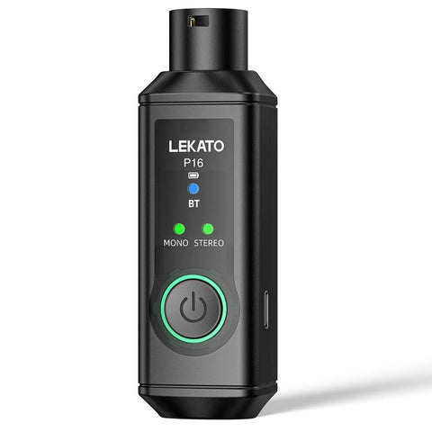XLR Bluetooth Receiver For Mixers And PA Speakers, BT 5.3, 24 Bit 48 KHz Studio DAC, compact wireless adapter front view