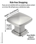 5 Pack Brushed Nickel Cabinet Knobs 30mm Square Zinc Alloy Drawer Pulls For Kitchen Cupboards And Dressers Satin Nickel Hardware For Cabinets And Doors Sleek Modern Dresser Knobs With Durable Long Lasting Finish side view showing dimensions