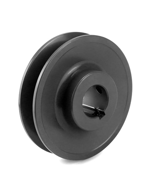 V Belt Pulley 1 Inch Bore Cast Iron Single Groove 3.95 Inch Outer Diameter High Wear And Galling Resistance A Belt Section