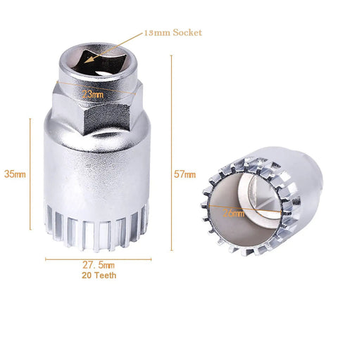 Detailed view of Bike Crank Removal Tool and Crank Puller for 20 Spline and Square Taper Cranks Universal Bottom Bracket Extractor
