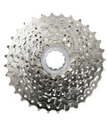 8-Speed Bicycle Cassette 12-25T Nickel Plated HyperGlide Sprockets With Drilled Ramps, top view showing sprocket design.