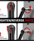Cordless Electric Ratchet Wrench Set With 40 Ft-Lbs Torque, 550 RPM, 16.8V Power Tool, 3/8 Inch Drive, 1/4 Inch Adapter, LED Light, Dual 2.0Ah Batteries And Fast Charger tighten/reverse switch close-up