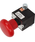 Emergency Stop Switch For Forklifts 48V 125A ED125-16 Heavy Duty Push Button with metal alloy construction, front view.