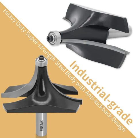 1-1/2 Inch Radius Roundover Router Bit With 1/2 Inch Shank Beading Rounding Over Edging Bit For Edges Molding And Bead Work