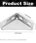 8 Pack 90 Degree Gusseted Fittings For 1-5/8 Inch Unistrut Channel, 4 X 4 X 1-1/2 Inch product size diagram with measurements