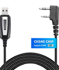 USB Ham Radio Programming Cable With CH340 Chip For UV5R BFF8HP 5RM UV21R UV82 UVS9 Plus GMRS GM15PRO GM21 UV5G Plus UVK5 AR152 Quansheng UVK5 8 Ham Radio Accessories Windows Compatible