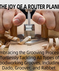 Router Plane Handheld Woodworking Tool With Stainless Steel Body And Gray Finish, hands using tool on wood surface
