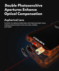 Close-up of Mereo Laser Measure 328FT / 100m Digital Distance Meter showing optical components and red laser.