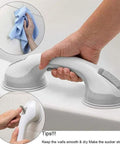 Two Pack Bathroom Grab Bars With Strong Suction For Showers And Tubs, Safe Handicap Shower Handles For Easy Install Balance Aids