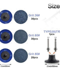 Quick Change Grinding Disc Set 2 Inch Zirconia Coated Sanding Discs 36 60 80 Grit 80 Piece Die Grinder Accessories