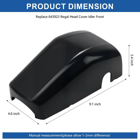 RV Awning End Cap Cover Replacement 643923 Compatible With Lippert Solera Awnings Front Idler And Motor Cover Black Dimensions