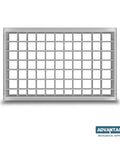 High Volume Double Deflection Diffuser Grille For HVAC Airflow White Steel 18x6 Inch With Adjustable Blades front view