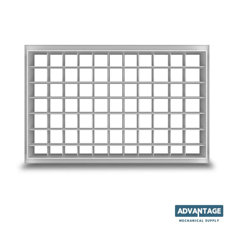High Volume Double Deflection Diffuser Grille For HVAC Airflow White Steel 18x6 Inch With Adjustable Blades front view