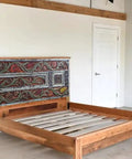 Floral Carved Barn Wood Door 71x34 Inch Rustic Farmhouse Entry Pantry Door Double Or Single Sliding Door No Glass No Hardware Ideal For Headboard Wall Art Decor used as a headboard