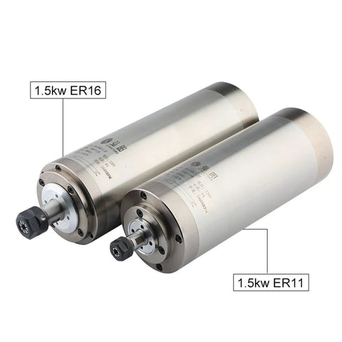 Water Cooled ER16 ER11 Router Motor 220V Speedy Workhorse For Woodworking Engraving And Drilling shown with labels.