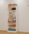 Heavy Duty Adjustable Closet Organizer With Six Roomy Shelves And One Durable Hanging Rod For No Sweat Setup And Total Clutter Control In Any Bedroom with various items.