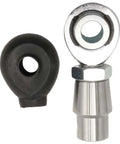 Three Quarter Inch Heim Joint Rod End Kit With Chromoly Joints And Tube For Suspension Steering And Traction Bars Right And Left Hand Thread Steering Joints Panhard Kit Chrome Plated Balls Beefy Rugged Build Smooth Alignment, black and chrome rod end