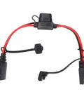 Hella Durable SAE Extension Cable For Charger One Foot 14AWG Cord With 20 Amp Rating multi-angle view showing the tool-free connectors.
