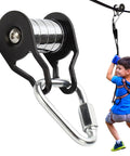 Heavy Duty Slack Line Pulley System With 440 Lb Capacity For Backyard Obstacle Courses And Zip Line Fun Smooth Glide Wheel