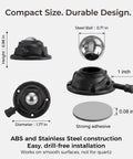 Compact ABS and Stainless Steel four pack mini swivel caster wheels with secure locking brake for easy installation.
