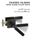 4 Pack Black Privacy Door Handles Set With Inside Button Levers For Bedroom And Bathroom durability testing results shown