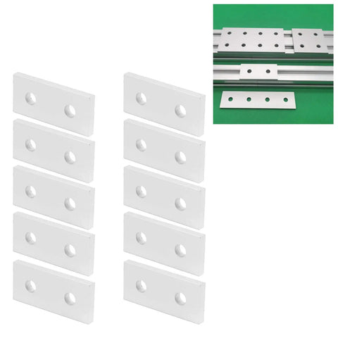 Aluminum Extrusion Joining Plate 10 Piece Set For Frame Building Flat Straight Brackets And Vertical Connectors 2 Hole Plate Fittings Heavy Duty Reinforcement For Tough DIY Frame Structures, aluminum 2-hole plates