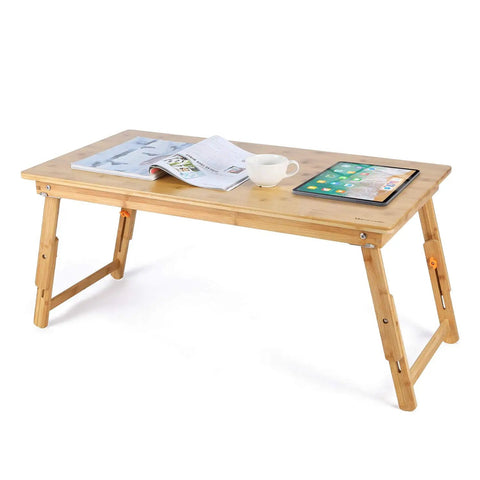 Big Floor Desk Tray With Folding Legs, Adjustable Low Coffee Table For Breakfast, Gaming, Or Writing, 33.5 By 17.7 Inches