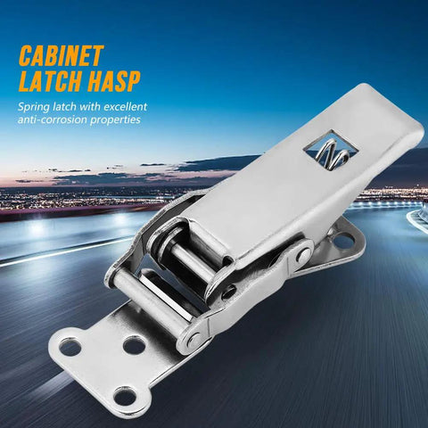 Stainless Steel Spring Loaded Toggle Latch Hasp For Cabinets Boxes Barrels And Mechanical Equipment No Fuss Easy Install