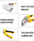 3 Inch Hand Seamer for Sheet Metal Heavy Duty Bender and Flattener Pliers with Curved Jaws and Anti Slip Handles in yellow