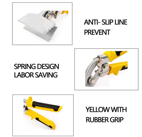 3 Inch Hand Seamer for Sheet Metal Heavy Duty Bender and Flattener Pliers with Curved Jaws and Anti Slip Handles in yellow