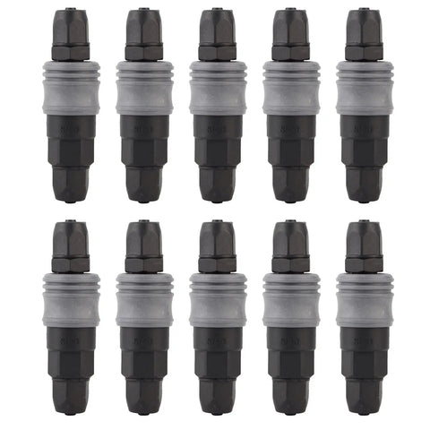 Ten Piece 8mm C Type Push In Self Locking Air Fittings Set Plastic Quick Connectors For Pneumatic Systems Compatible With Industrial Compressed Air Tools