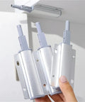 Hand holding Magnetic Cabinet Door Latches Set 1 3 5 Pack Handle Free Touch Release Aluminum Alloy Buffers Damper Closers